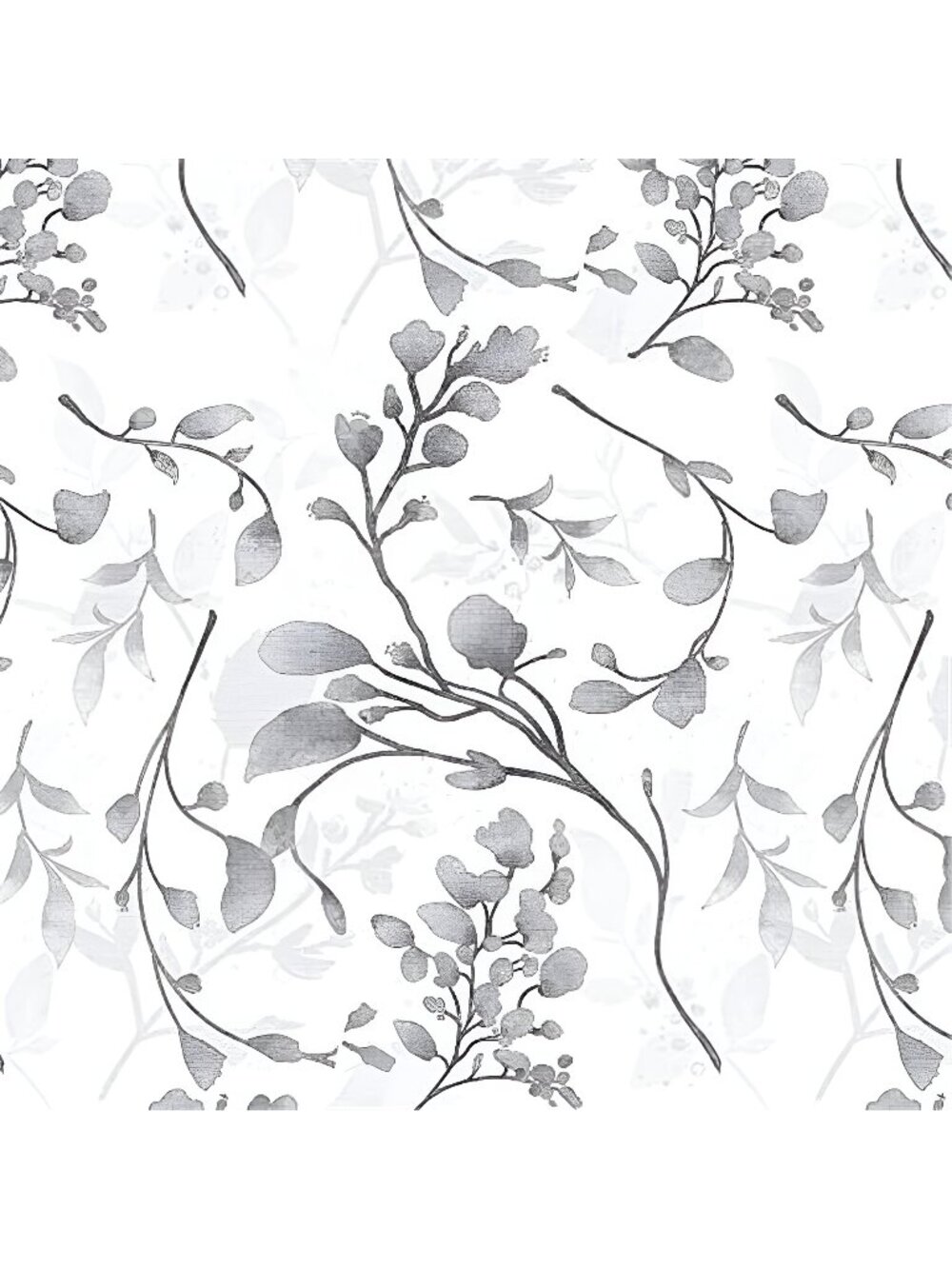 \ Gray Floral Wallpaper Peel and Stick Wallpaper 17.7 in ×118.1 in Self Adhesive